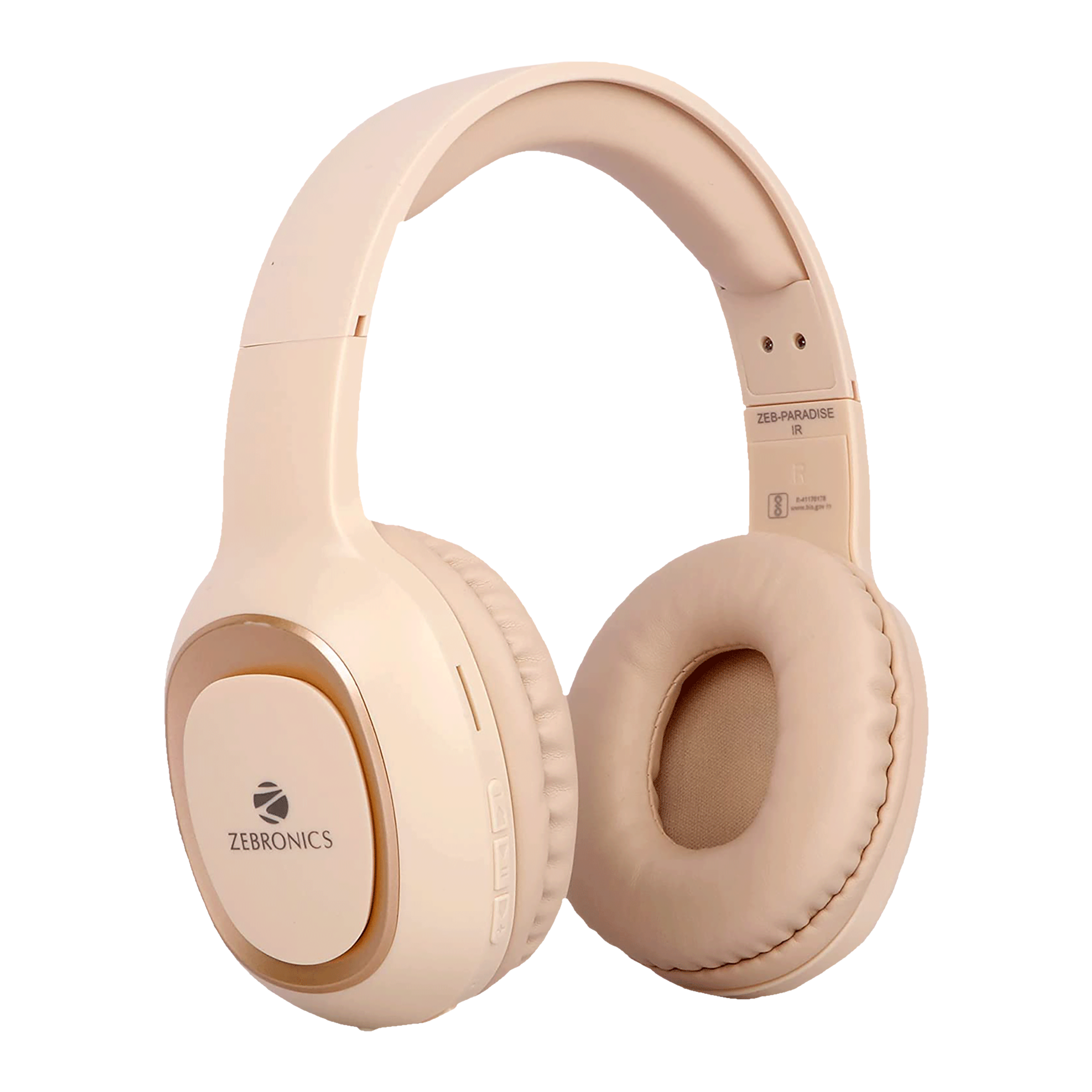 ZEBRONICS Paradise Bluetooth Headset with Mic 15 Hours Playback Over Ear Beige